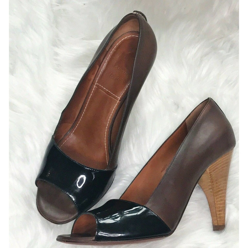 Lanvin PARIS Brown & Black Pump Heels 39